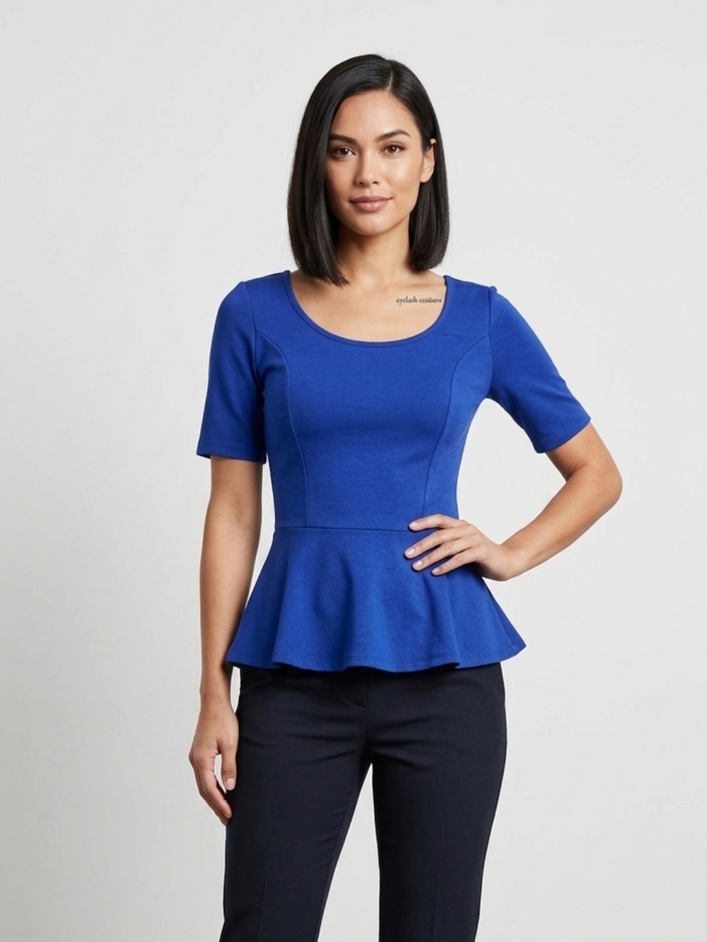 5/$25 Eyelash Couture Blue Peplum Top M Y2K